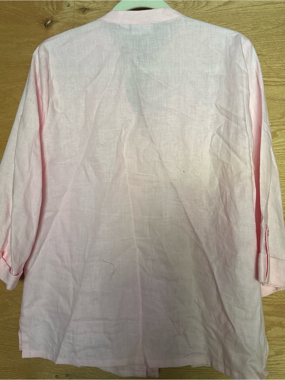 Kim Rogers Light Pink Button-Front Linen Tunic - Picture 2 of 5